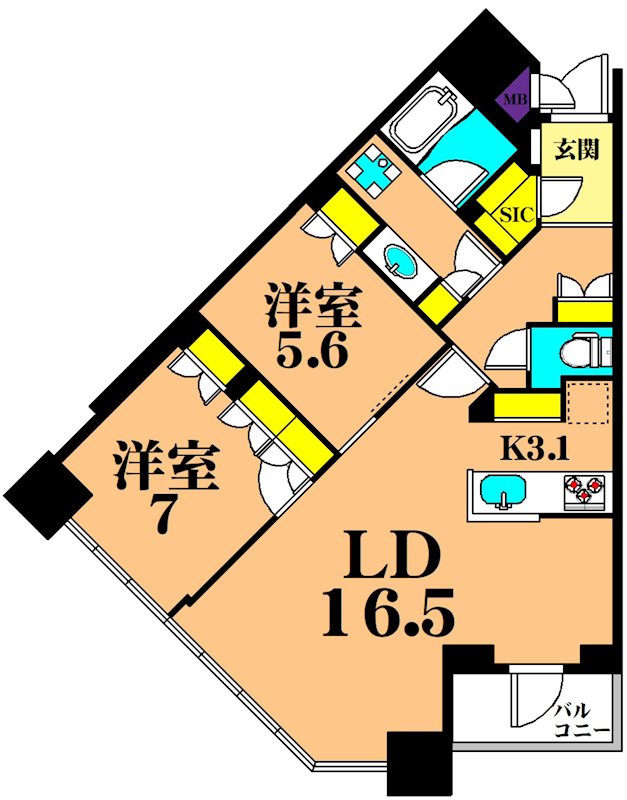 目黒第一マンションズ  1112号室 間取り