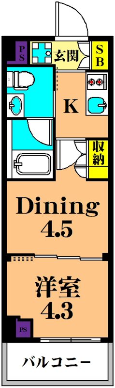 プラウドフラット品川大井町 310号室 間取り