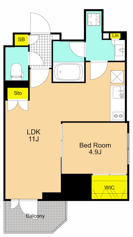 ザ・パークハビオ南大井 1303号室 間取り