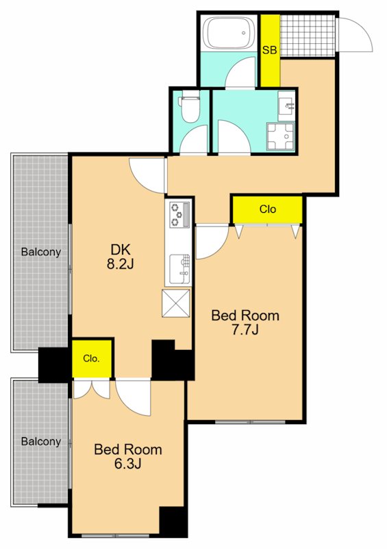 グラスハイム 501号室 間取り