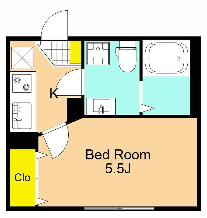 STRIPES東大井 202号室 間取り
