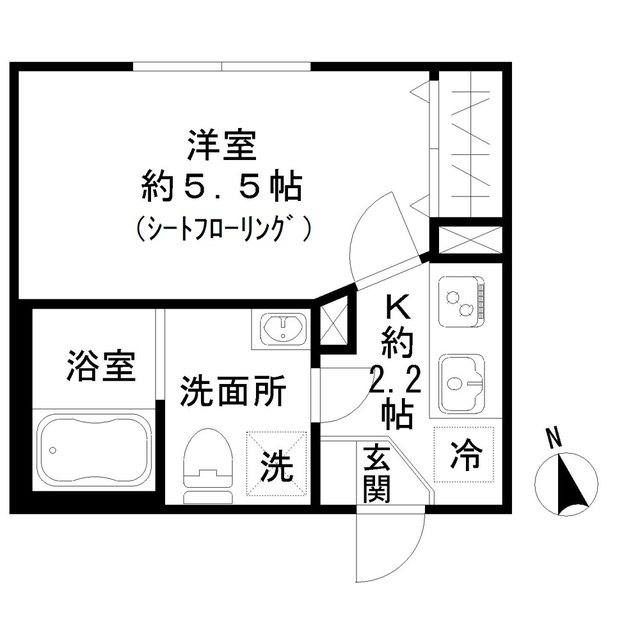STRIPES東大井 102号室 間取り