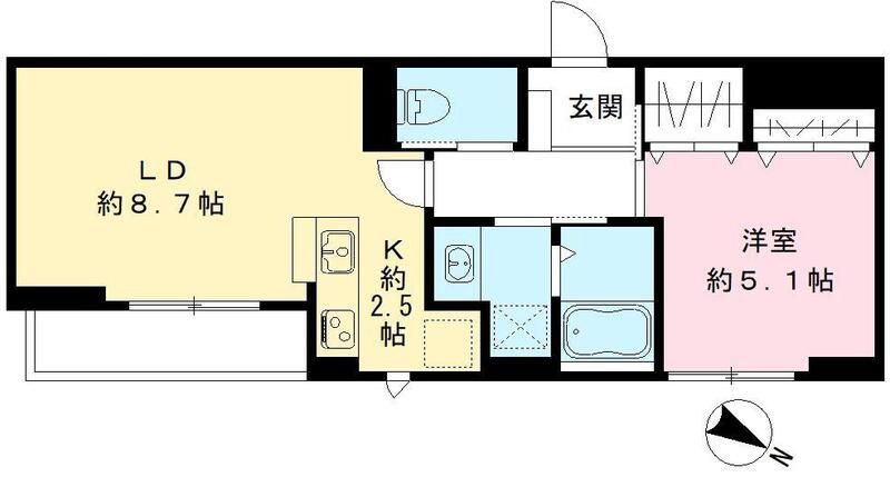 Ｂｌａｎ　ｃｕｂｅ　戸越公園 102号室 間取り