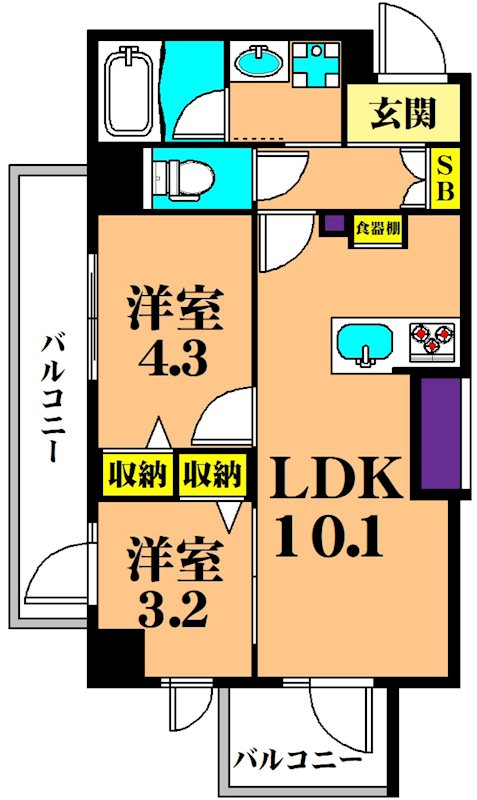 アーバネックス南品川Ⅱ 206号室 間取り
