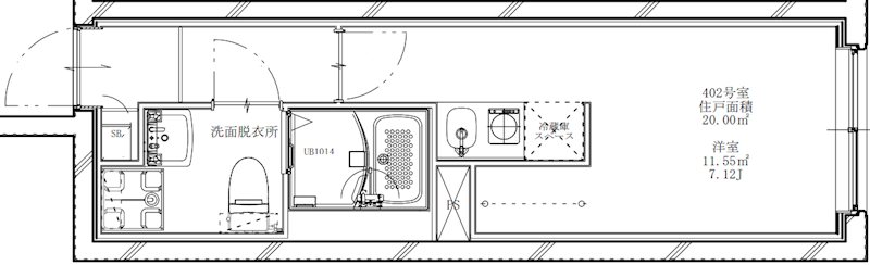 フラシア新蒲田 402号室 間取り