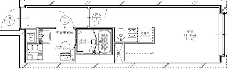 フラシア新蒲田 203号室 間取り