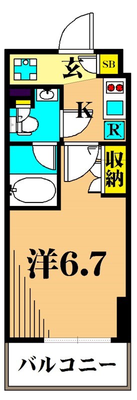 パークキューブ大井町レジデンス 1408号室 間取り