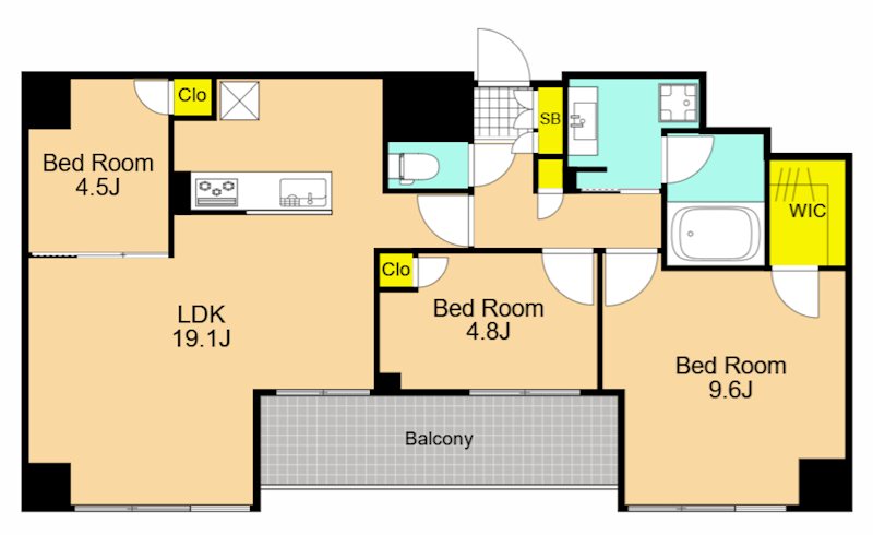 プライマル品川大井町 904号室 間取り