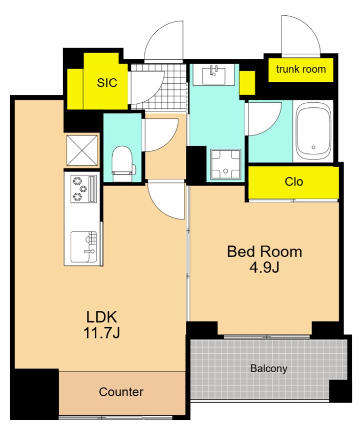 プライマル品川大井町  303号室 間取り
