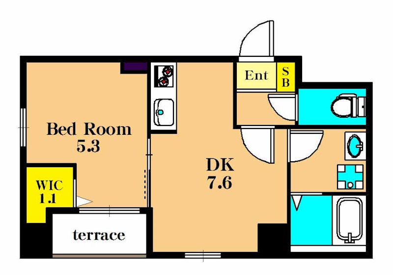 Raisin 101号室 間取り