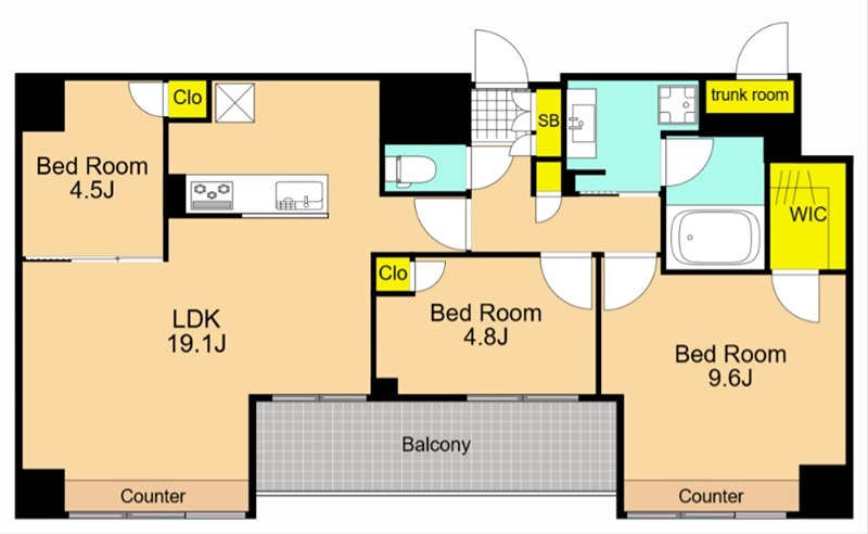プライマル品川大井町  804号室 間取り