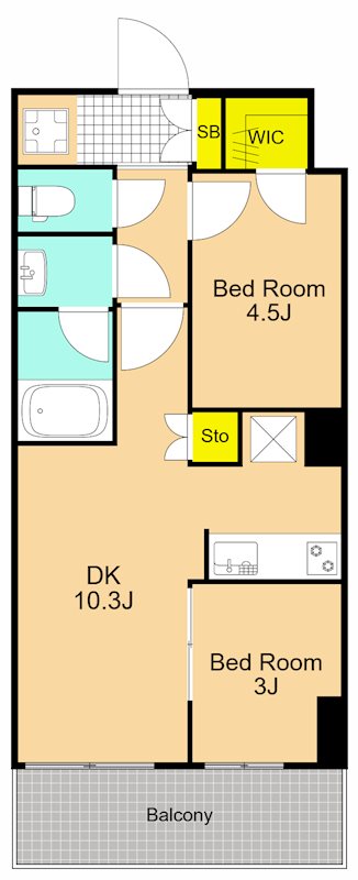 パークアクシス品川南大井パークフロント 641号室 間取り