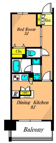 グレイスコート大森海岸  1404号室 間取り