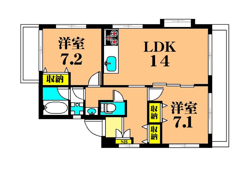 ノース・ピヨラ 201号室 間取り