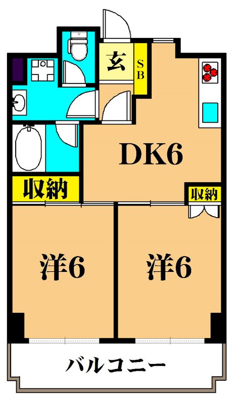 南大井九重ハイツ 508号室 間取り
