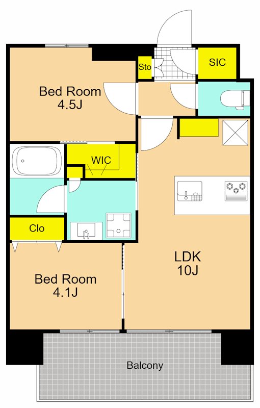 エスティメゾン大森  1304号室 間取り