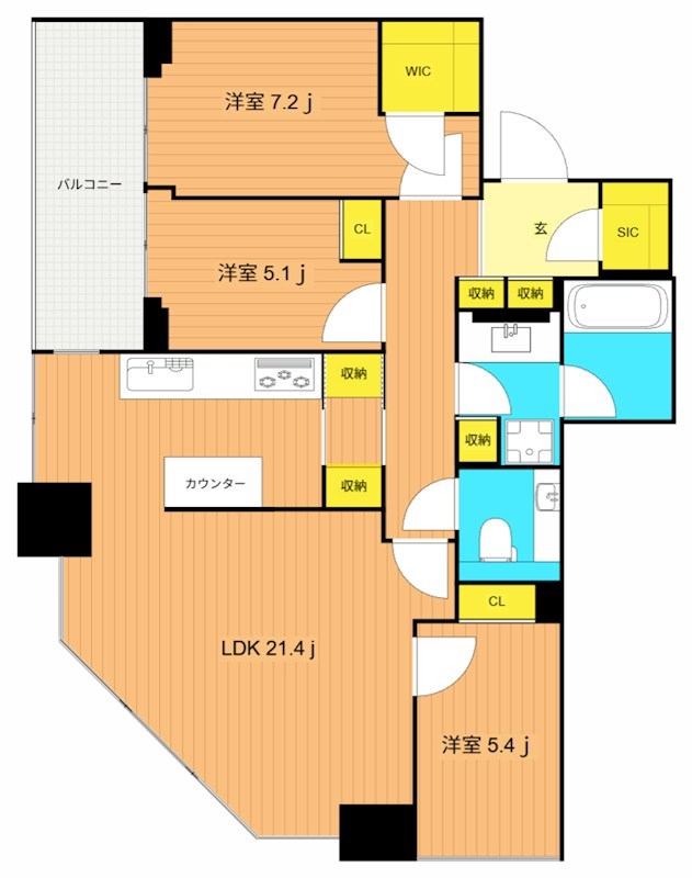 ナビューレ横浜タワーレジデンス 3201号室 間取り