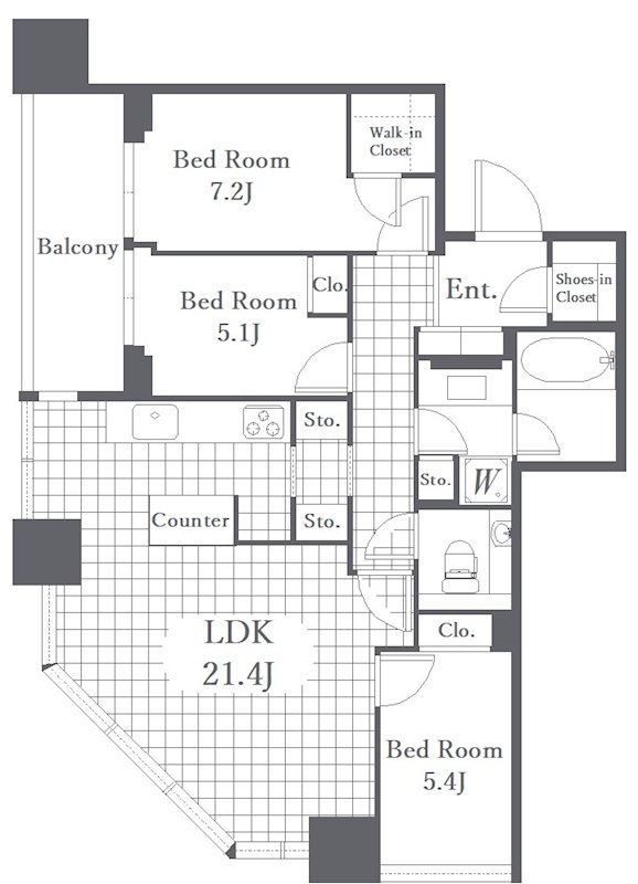 ナビューレ横浜タワーレジデンス 3201号室 間取り