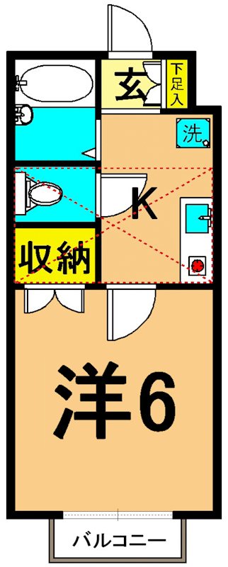 大井ヒルズ A号室 間取り