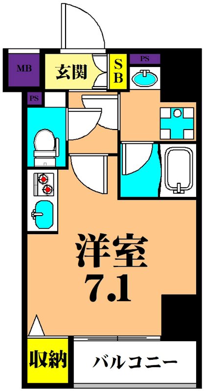 スカイコートプライム大井町 202号室 間取り
