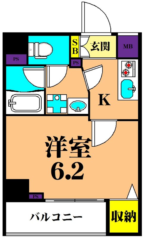 スカイコートプライム大井町 204号室 間取り