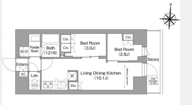 コンフォリア・リヴ南品川 101号室 間取り