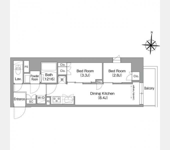 コンフォリア・リヴ南品川 104号室 間取り