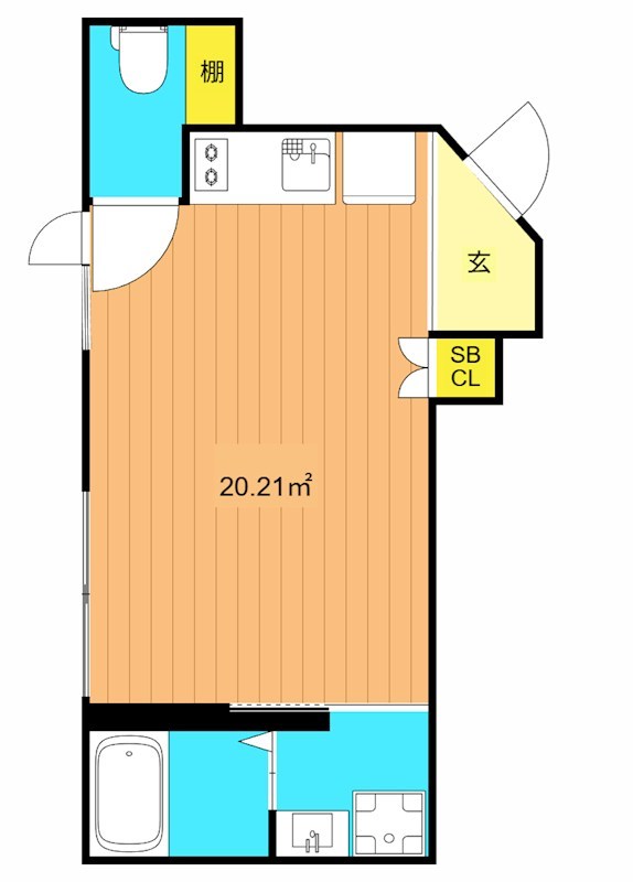 Meguro　Senzoku 　U   102号室 間取り