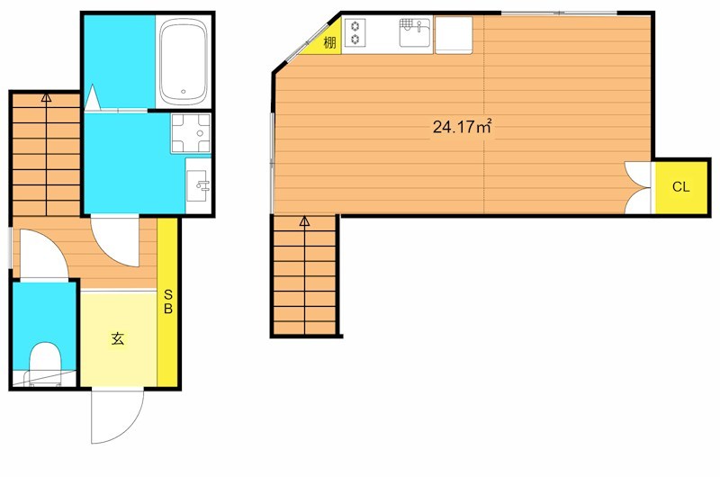 Meguro　Senzoku 　U   104号室 間取り