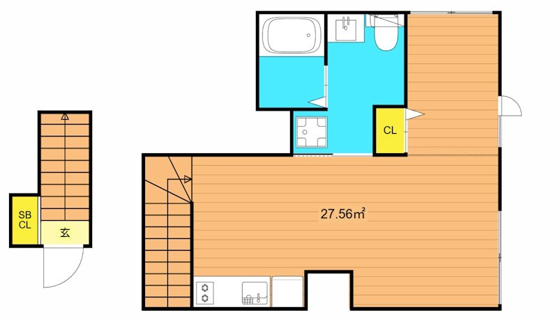 Meguro　Senzoku 　U   202号室 間取り