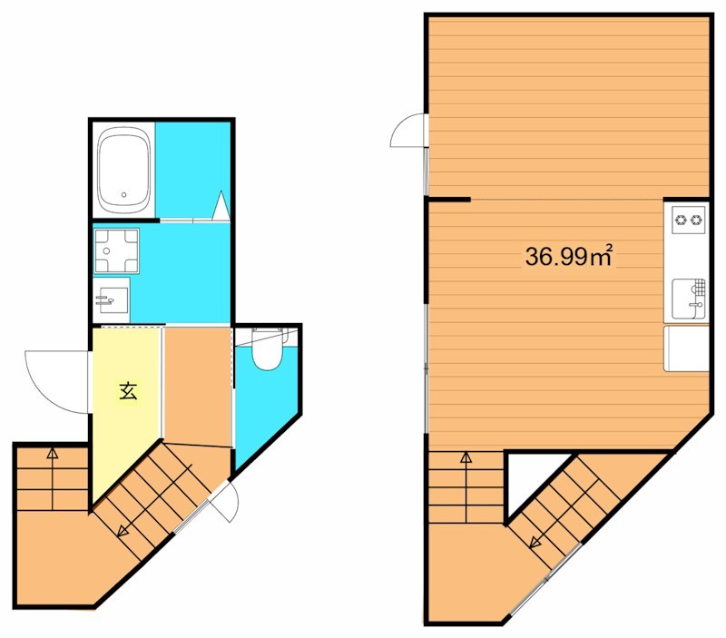 Meguro　Senzoku 　U   203号室 間取り
