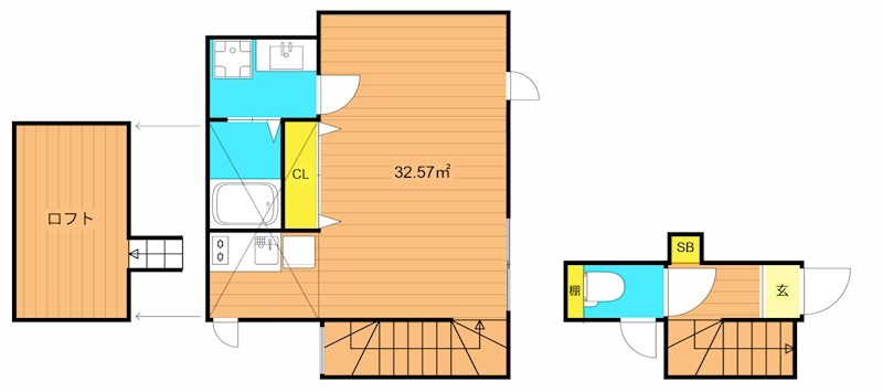 Meguro　Senzoku 　U   302号室 間取り