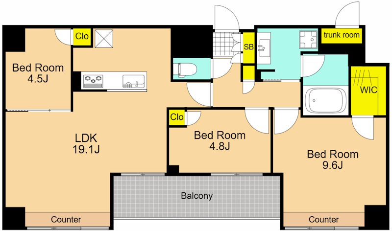 プライマル品川大井町 804号室 間取り
