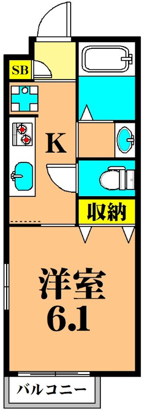 サウスウィンド  102号室 間取り