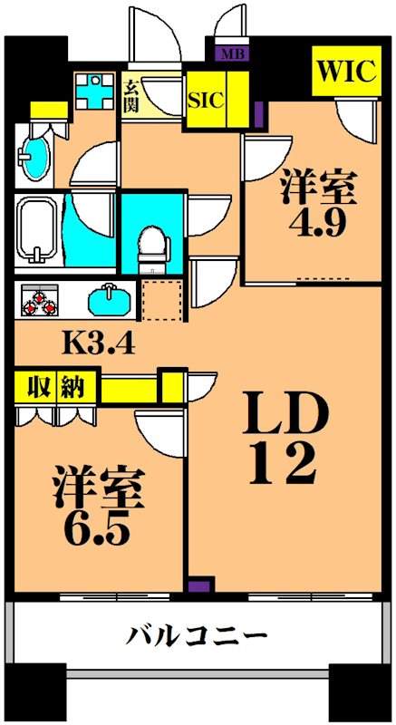 目黒第一マンションズ 1302号室 間取り