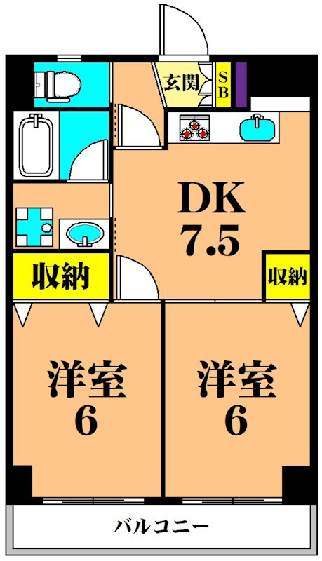 パレスフロラシオン 105号室 間取り