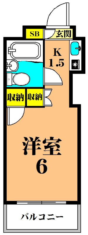 スカイコート品川第2 216号室 間取り