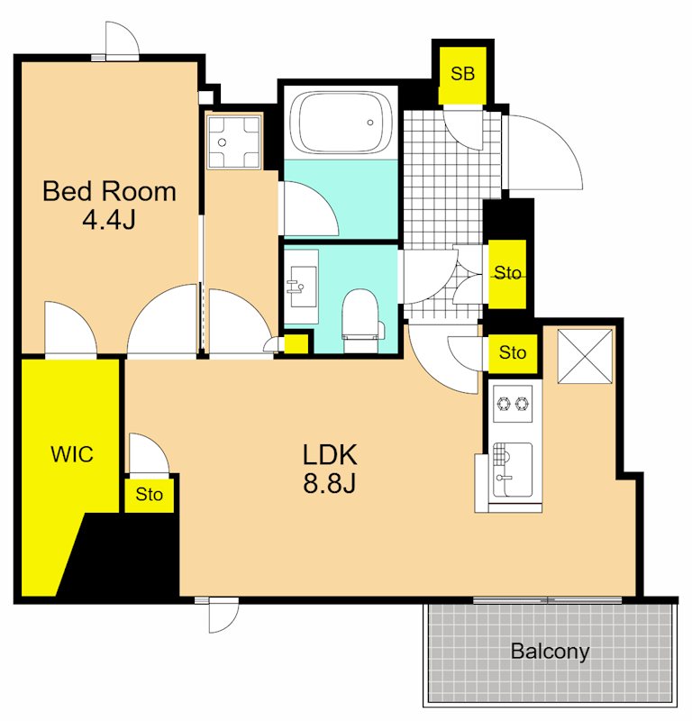 ザ・パークハビオ南大井 902号室 間取り