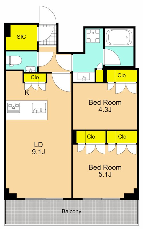 ARKMARK東大井 503号室 間取り