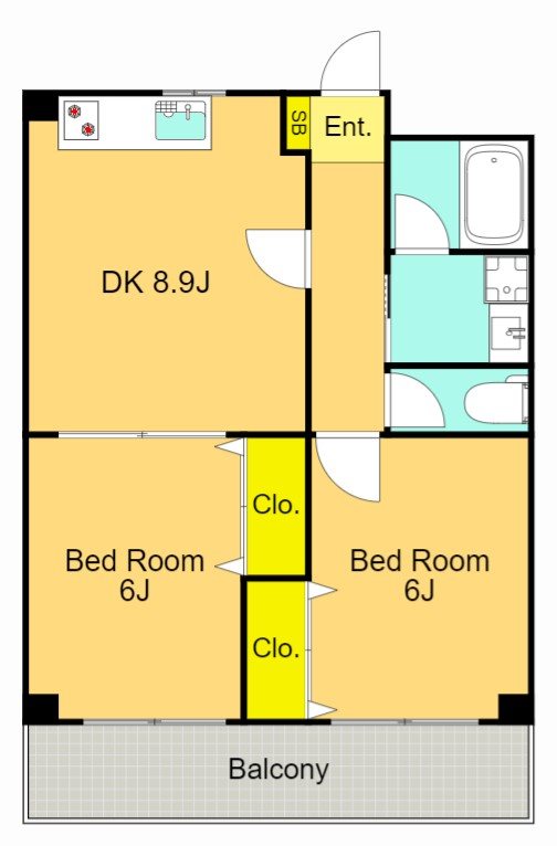 チェリーブラッサム  202号室 間取り