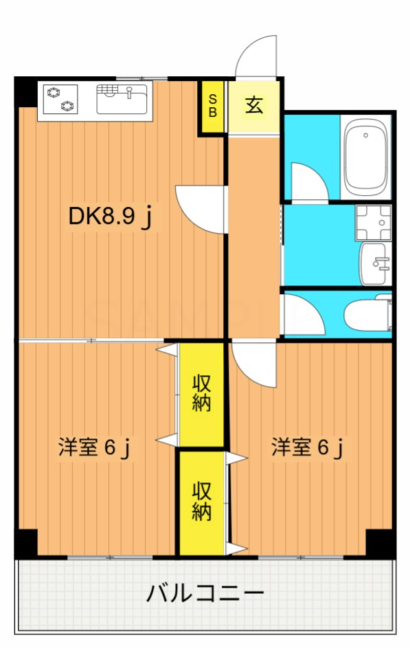 チェリーブラッサム  202号室 間取り