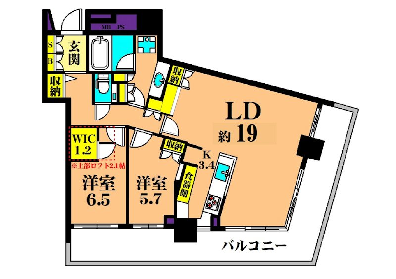 パークタワー東雲 4305号室 間取り