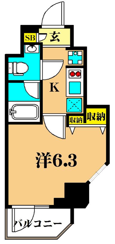 レジディア南品川プレイス 201号室 間取り