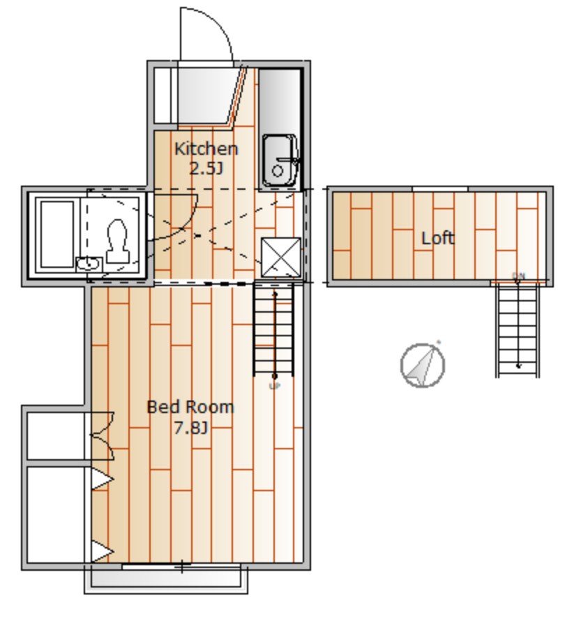 東が丘アパートメント 203号室 間取り