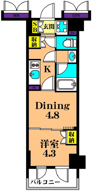 パークアクシス品川南大井パークフロント  725号室 間取り
