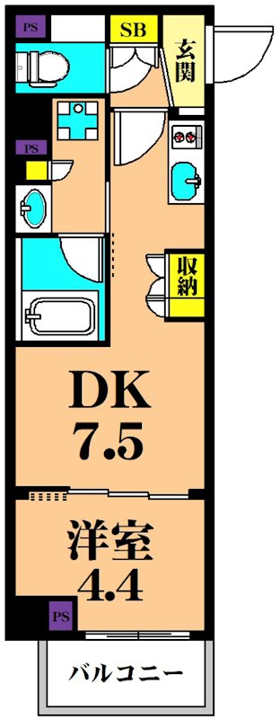 プラウドフラット品川大井町 322号室 間取り