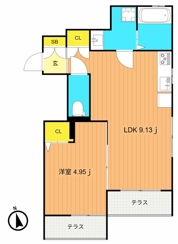 心葉テラス戸越 104号室 間取り