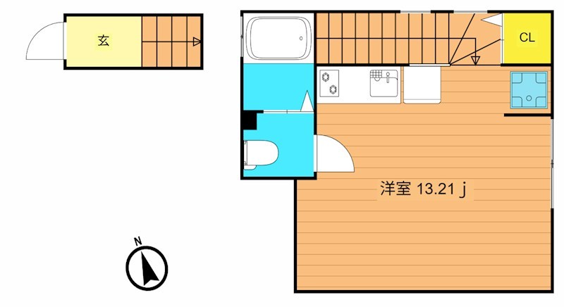 心葉テラス戸越 204号室 間取り