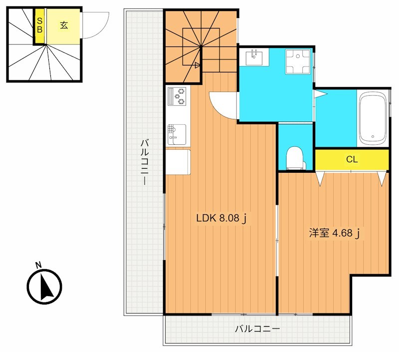 心葉テラス戸越 301号室 間取り