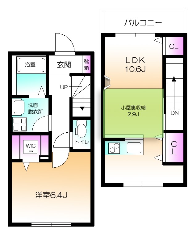 カミニート B号室 間取り